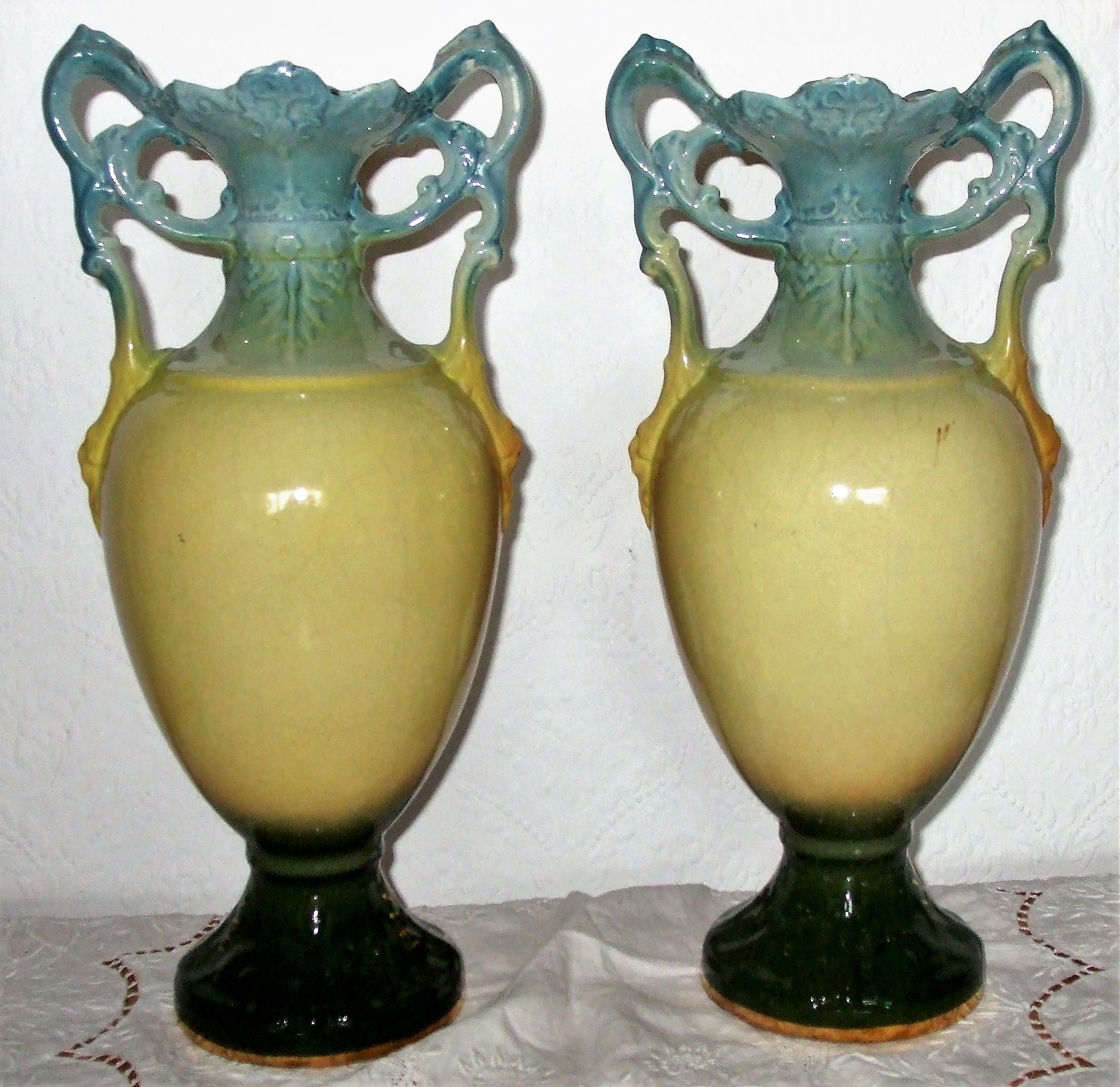 Pair of Antique English Edwardian Royal Vienna Vases ~ A.G. Harley Jones Antique Ceramics 4